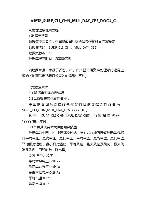 元数据_SURF_CLI_CHN_MUL_DAY_CES_DOCU_C