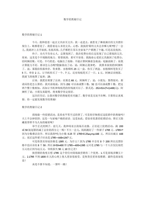 数学的奥秘日记