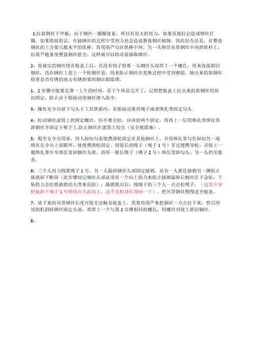 船舶克令吊吊货钢丝更换指南