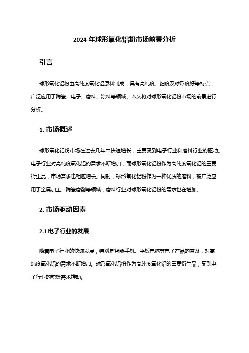 2024年球形氧化铝粉市场前景分析