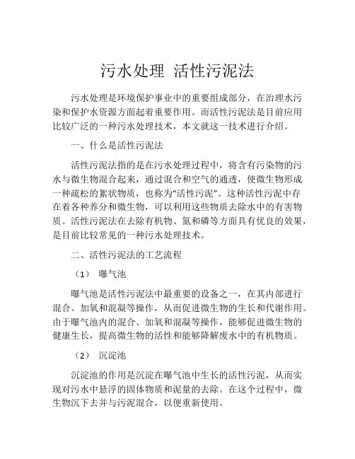 污水处理 活性污泥法