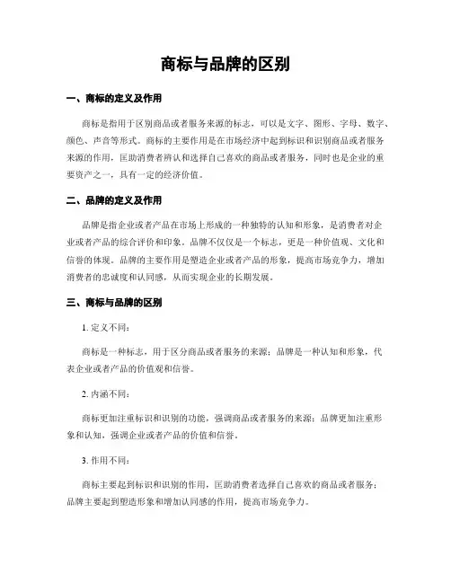 商标与品牌的区别