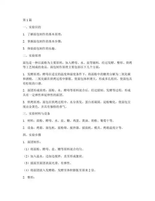实验报告面包制作原理(3篇)