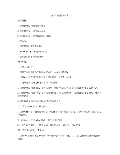 循环结构教案初中