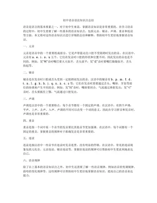 初中语音语法知识点总结