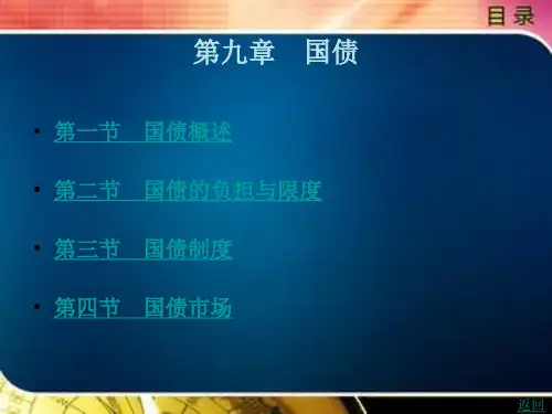 公共财政基础第九章 国债