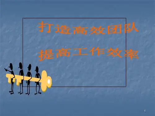 打造高效团队提高工作效率教师培训ppt课件