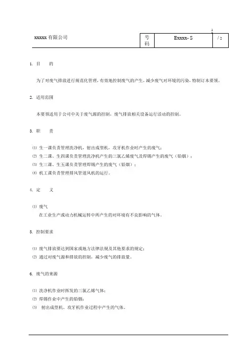 工厂废气排放管理程序