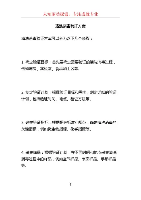 清洗消毒验证方案 (3)