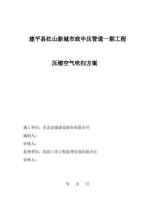 压缩空气吹扫方案