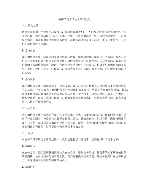 植树节线下活动总结与反思