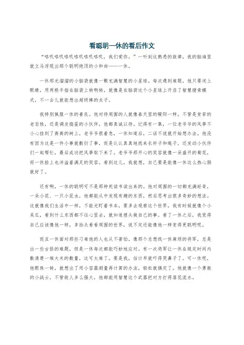 看聪明一休的看后作文