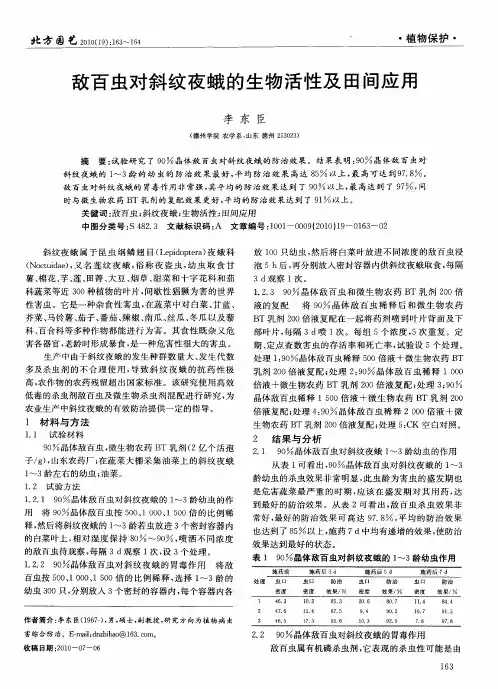 敌百虫对斜纹夜蛾的生物活性及田间应用