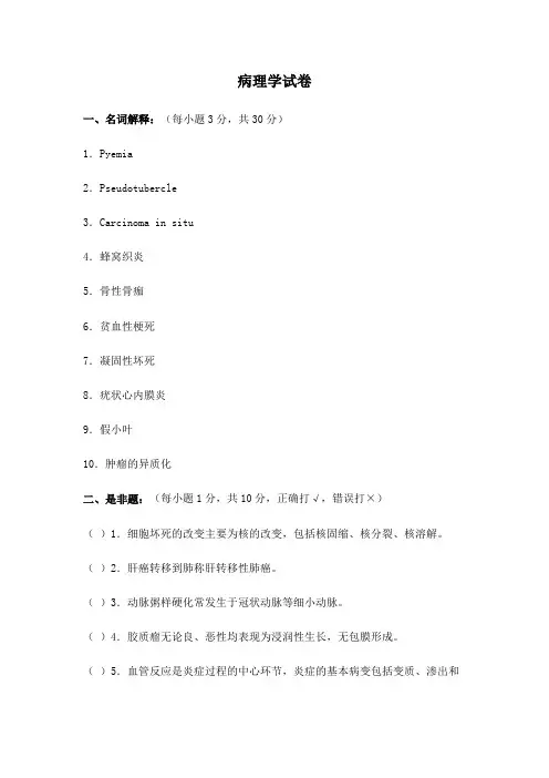 病理学试卷