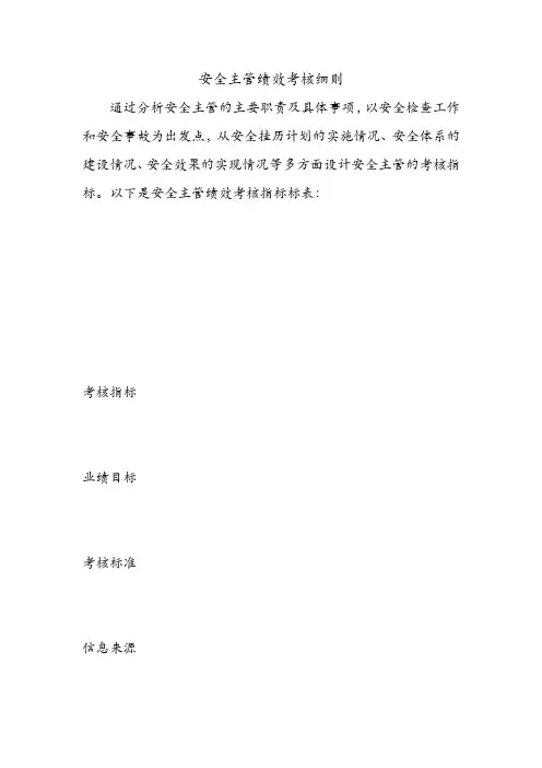 安全主管绩效考核细则.doc