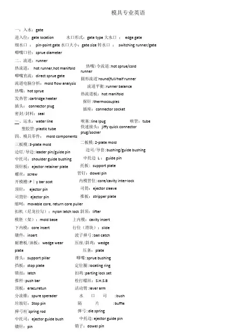 翻译常用模具专业术语