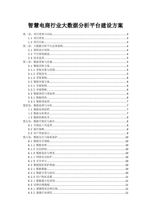 智慧电商行业大数据分析平台建设方案