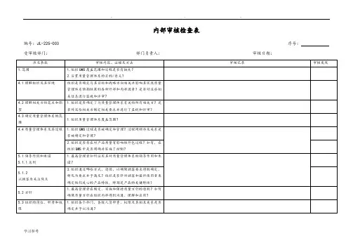00_最高管理层_GJB9001C内审检查表