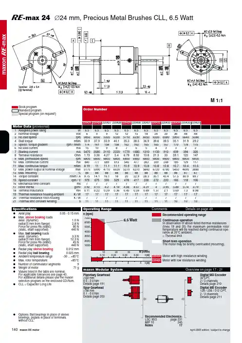 maxon 电机资料 re-max 24