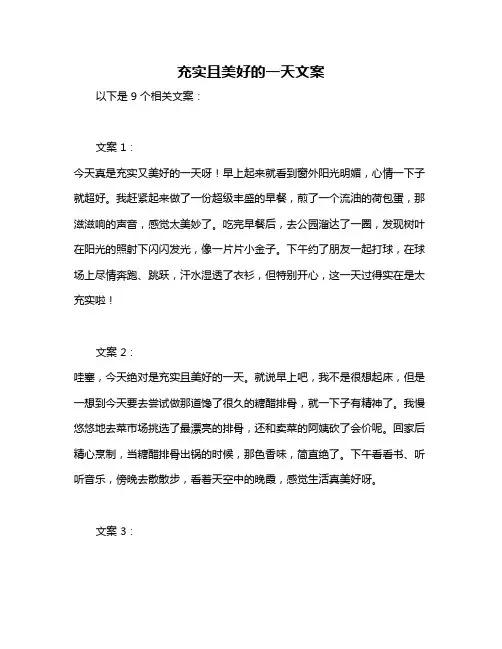 充实且美好的一天文案