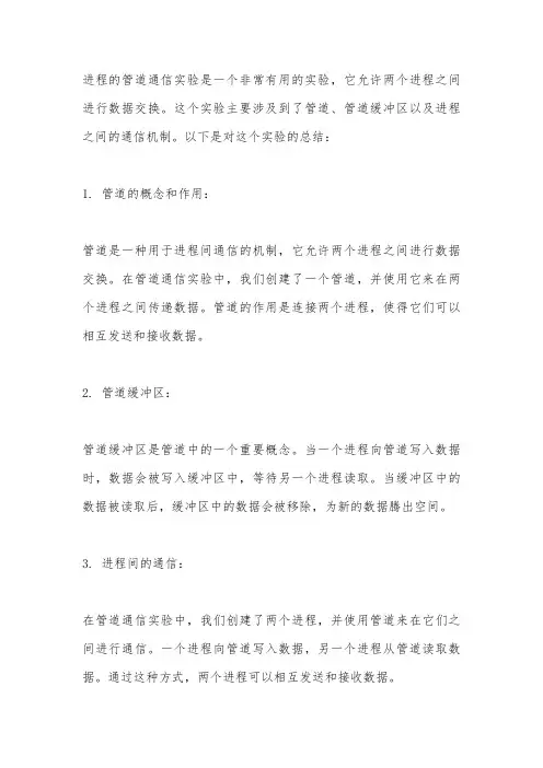 进程的管道通信实验总结