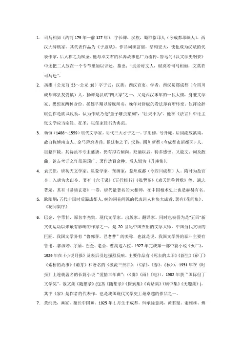 成都名人
