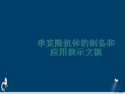 单克隆抗体的制备和应用演示文稿