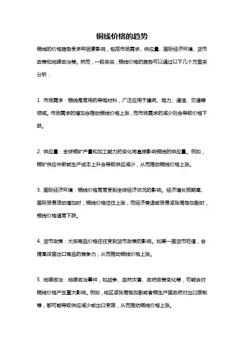 铜线价格的趋势