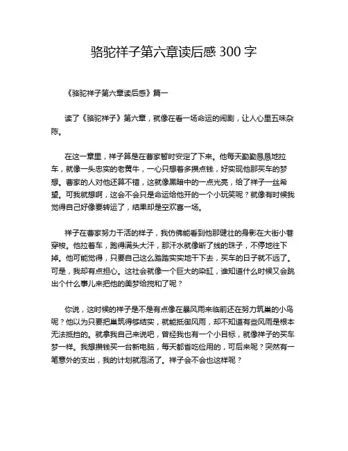 骆驼祥子第六章读后感300字
