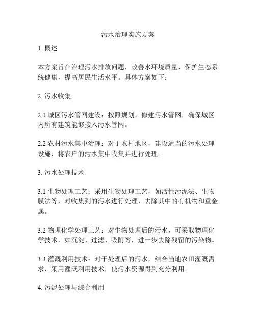 污水治理实施方案