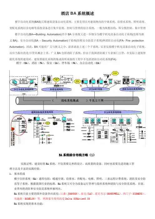 酒店BA系统概述