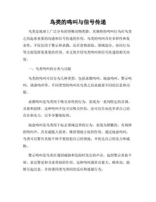 鸟类的鸣叫与信号传递
