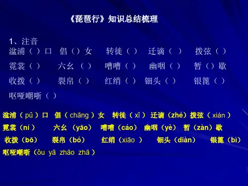 琵琶行梳理