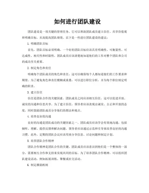 如何进行团队建设