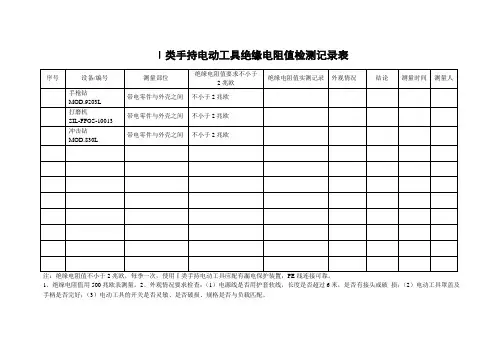 10.绝缘电阻值检测记录