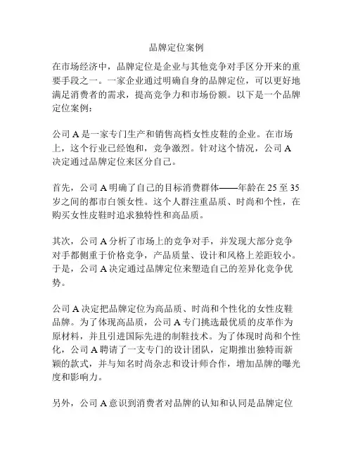 品牌定位案例