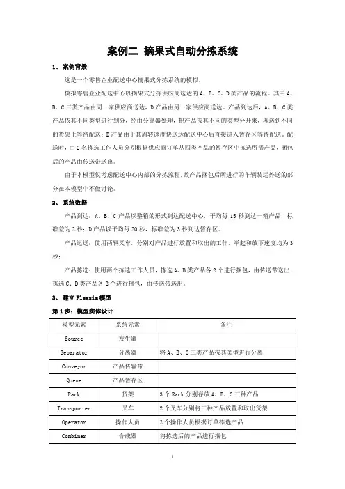 案例二：摘果式自动分拣系统