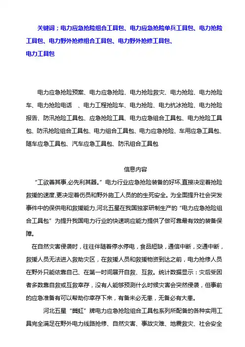 电力应急抢险组合工具包31件套