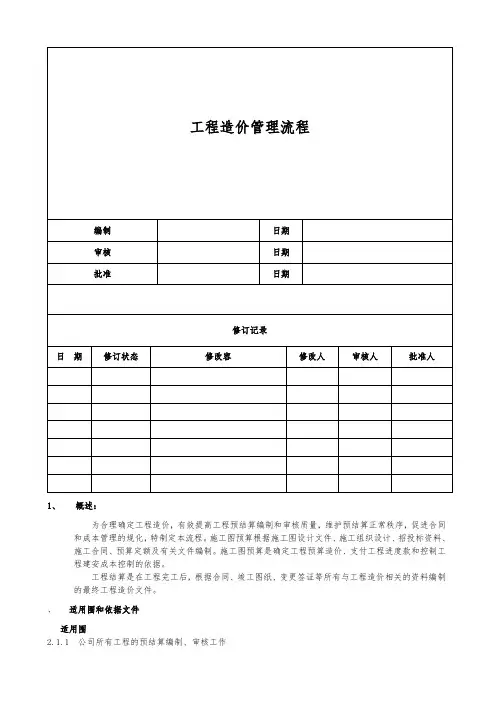 工程造价管理流程图