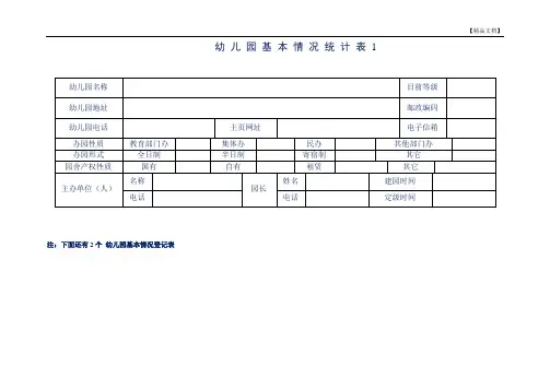 幼儿园基本情况统计表-表