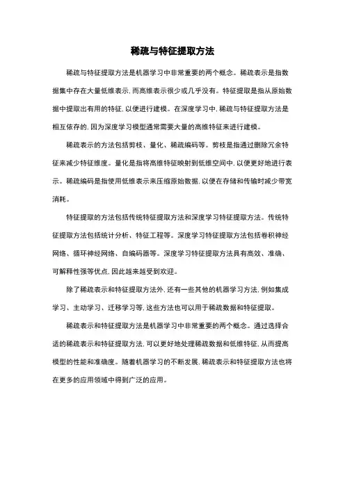 稀疏与特征提取方法