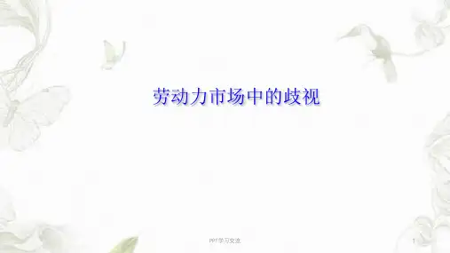 劳动力市场上的歧视问题信息经济案例课件