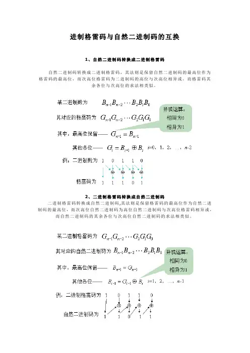二进制与格雷码的转换