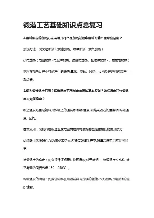 [全]锻造工艺基础知识点总复习