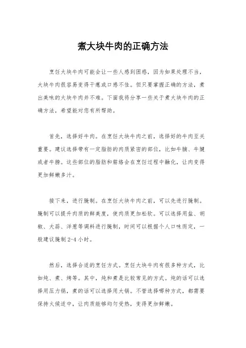 煮大块牛肉的正确方法