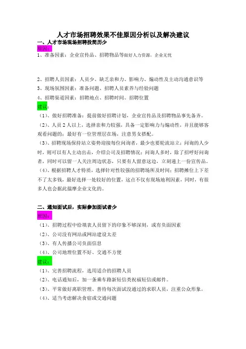 招聘效果不佳原因分析