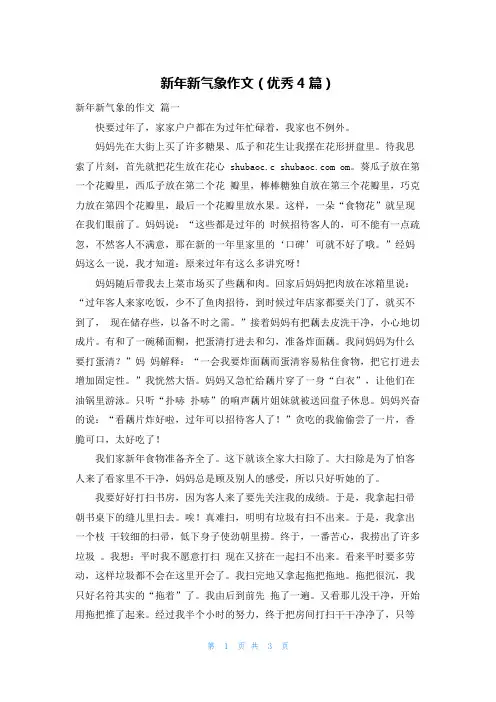 新年新气象作文(优秀4篇)