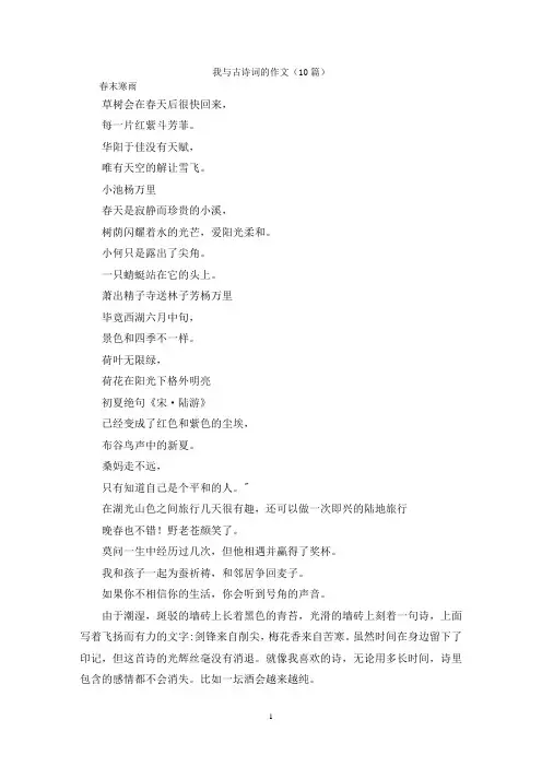 我与古诗词的作文(10篇)