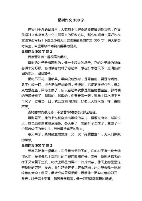 精选桑树作文300字（精选27篇）