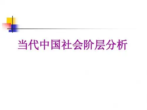 当代中国社会阶层分析